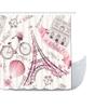 Amagical Paris Eiffel Tower Decor 16 Piece Bathroom Mat Set Shower Curtain Set Paris Tower with Pink Flowers and Butterflies Hot Air Balloon Bath Mat Contour Mat Toilet Cover Shower Curtain 12 Hooks view 2
