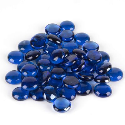 WGV Flat Marbles, Pebbles, Glass Gems for Vase Fillers, Wedding, Decoration, Crystal Rocks, Blue (20 Pounds, Approx 2000 pcs)