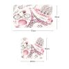 Amagical Paris Eiffel Tower Decor 3 Piece Bathroom Mat Set Shower Curtain Set Paris Tower with Pink Flowers and Butterflies Hot Air Balloon Bath Mat Contour Mat Shower Curtain 12 Hooks view 4
