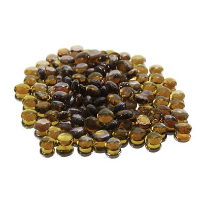 WGV Flat Marbles, Pebbles, Glass Gems for Vase Fillers, Wedding, Decoration, Crystal Rocks, Amber (10 Pounds, Approx 1000 pcs)