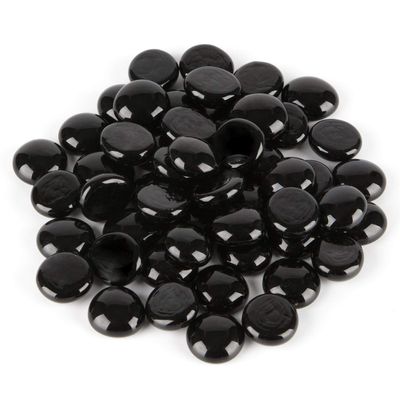 WGV Flat Marbles, Pebbles, Glass Gems for Vase Fillers, Wedding Decoration, Crystal Rocks, Black (20 Pounds, Approx 2000 pcs)