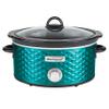 Brentwood SC-140BL Slow Cooker Scallop Pattern, 4.5 Quart, Blue view 1