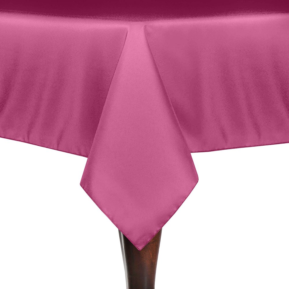 Ultimate Textile 84 x 84-Inch Square Polyester Linen Tablecloth Hot Pink