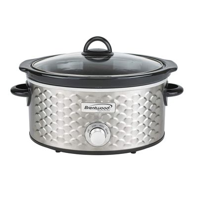 Brentwood SC-140S Slow Cooker NIL, 4.5 Quart, Stainless Steel