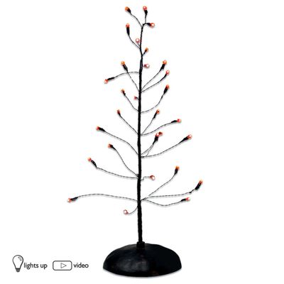 Department 56 Orange Twinkle Bright Tree Light Up Halloween Village Accessory