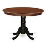 East West Furniture HLT-MBK-TP Hartland Dining Room Table - a Round Kitchen Table Top with Pedestal Base, 42x42 Inch, Mahogany & Black view 1