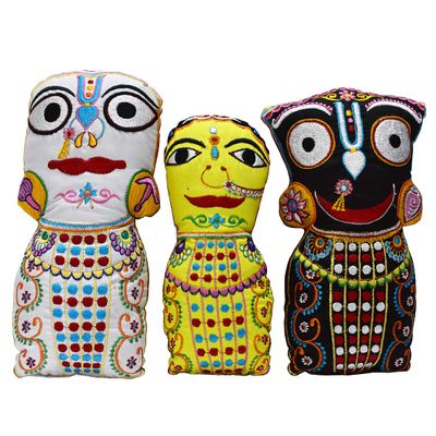 Jagannath, Baldeva and Subhadra Ji Soft Toy | Length= 10- Vrindavan Bazaar