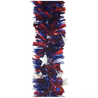 Brite Star 9Ft Wide/Narrow Star Die Cut Tinsel,HOL