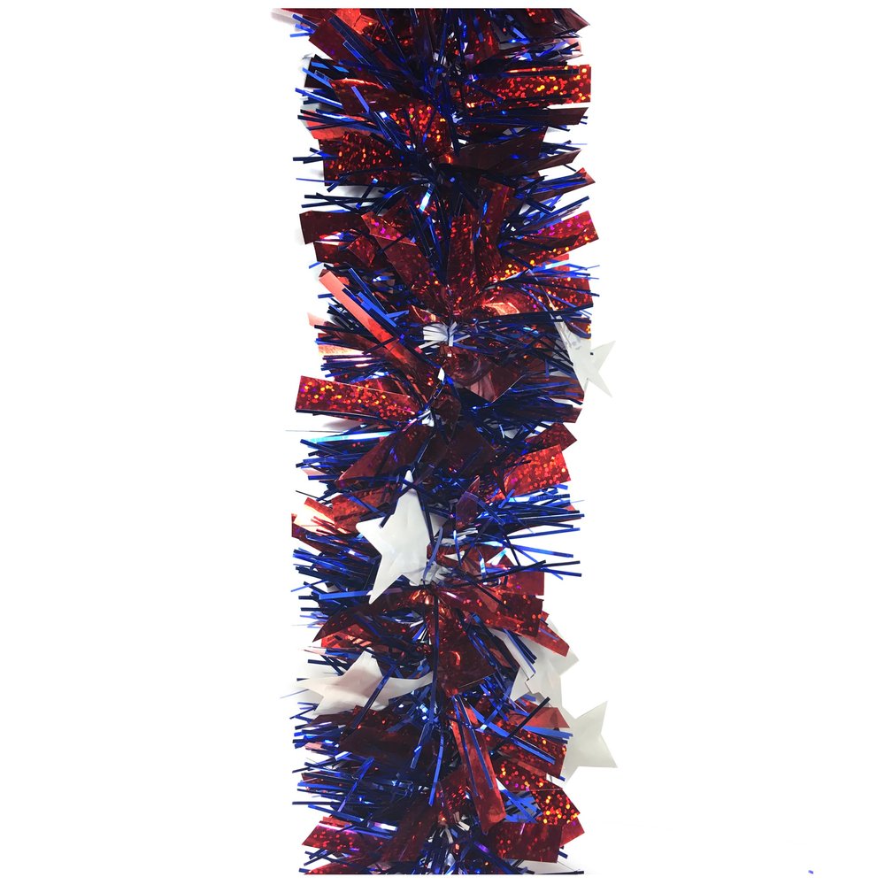 Brite Star 9Ft Wide/Narrow Star Die Cut Tinsel,HOL