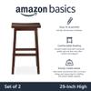 Amazon Basics Solid Wood Saddle-Seat Kitchen Counter Barstool with Footrest, Easy Assembly - 29-Inch Height - Walnut - Set of 2 view 4