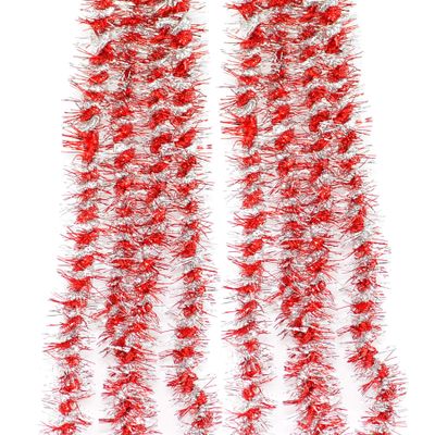 Gifts 4 All Occasions Limited SHATCHI-1067 Red and Silver Luxury Deluxe Twisted Christmas Tinsel Garland Tree Decoration 120mm Width
