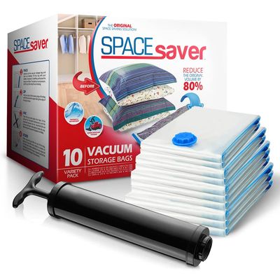 10-Pack Variety Vacuum Storage Bags for Comforters, Blankets & Clothes  Vacuum Sealed Compression Bags with Hand Pump  Space Saver Storage Bags for Bedding,Travel & Organization (2S, 2M, 3L & 3XL)