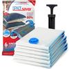 6 Pack Large Vacuum Storage Bags for Comforters, Blankets & Clothes  Vacuum Sealed Compression Bags with Hand Pump  Space Saver Storage Bags for Bedding, Moving, Travel & Organization view 1