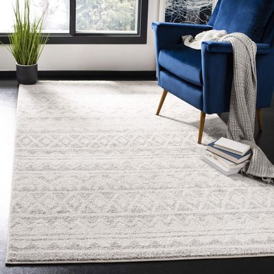 SAFAVIEH Area Rug 8x10 - Adirondack Collection - Large - Ivory & Grey, Moroccan Boho Tribal Design, Non-Shedding & Easy Cleaning, Ideal for Living Room, Bedroom, Office, Dining Space (ADR119B)
