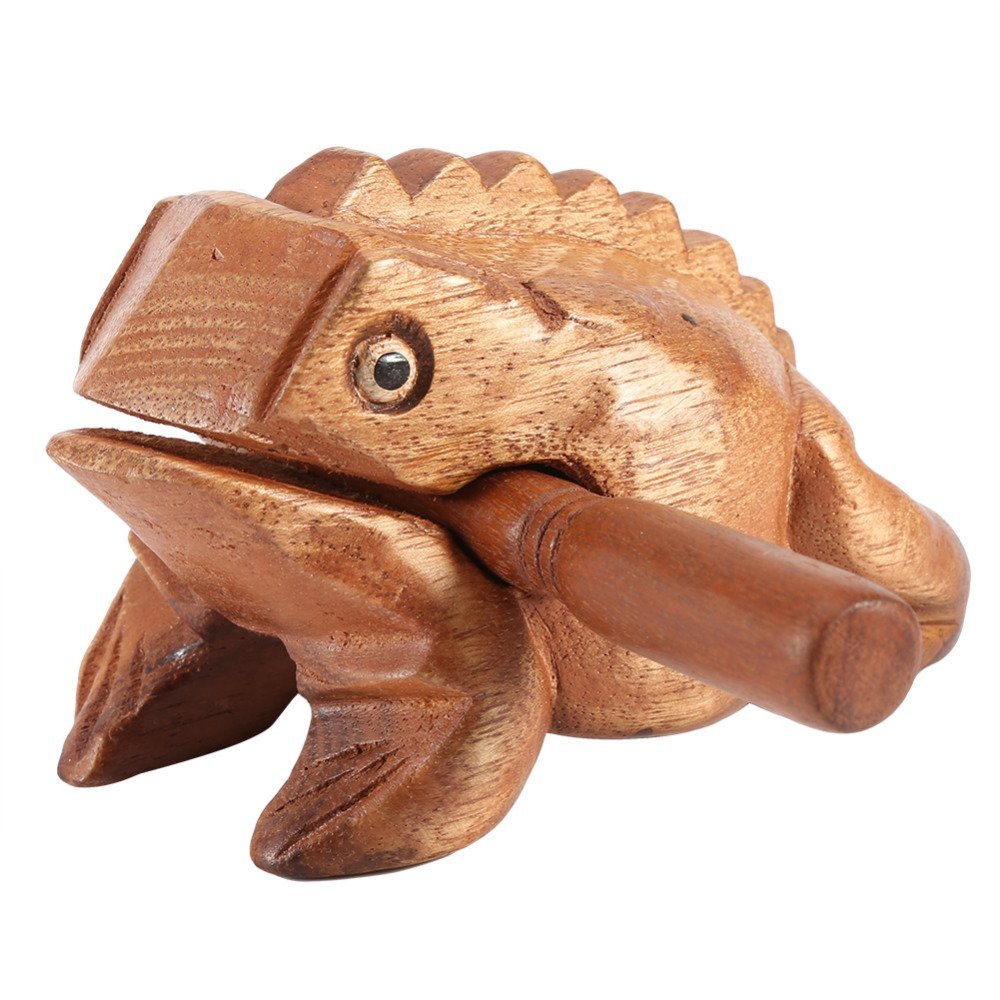 Symphony Wooden Frog, Feng Shui Lucky Frog Wood Frog Guiro Rasp Instrument Tone Block (XXL)