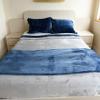 Best King/California King Size Blanket  Silver & Navy Blue; Two-Tone; KangaPlush Microfleece; Larger; Room for The Feet; Ergonomic Foot Canopy; Bundled with Patented Top Sheet; Shams Included view 2
