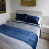 Best King/California King Size Blanket  Silver & Navy Blue; Two-Tone; KangaPlush Microfleece; Larger; Room for The Feet; Ergonomic Foot Canopy; Bundled with Patented Top Sheet; Shams Included view 3