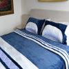 Best King/Cal King Size BlanketNavy Blue, Cream & White; Three-Tone; KangaPlush Microfleece & Satin; Larger; Room for The Feet; Ergonomic Foot Canopy; Bundled with Patented Top Sheet; Shams Included view 2