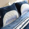 Best King/Cal King Size BlanketNavy Blue, Cream & White; Three-Tone; KangaPlush Microfleece & Satin; Larger; Room for The Feet; Ergonomic Foot Canopy; Bundled with Patented Top Sheet; Shams Included view 3