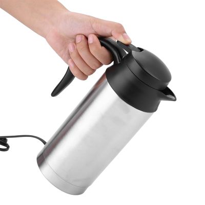 24V 750ml Car Electric Kettle Portable Stainless Steel Electric Kettle Travel Car Truck Kettle Water Heater Bottle Car Heated Travel Mug for Tea Coffee Drinking