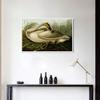 INVIN ART Framed Canvas Giclee Print Trumpeter Swan by John James Audubon Wall Art Living Room Home Office Decorations(White Slim Frame,20"x28") view 3
