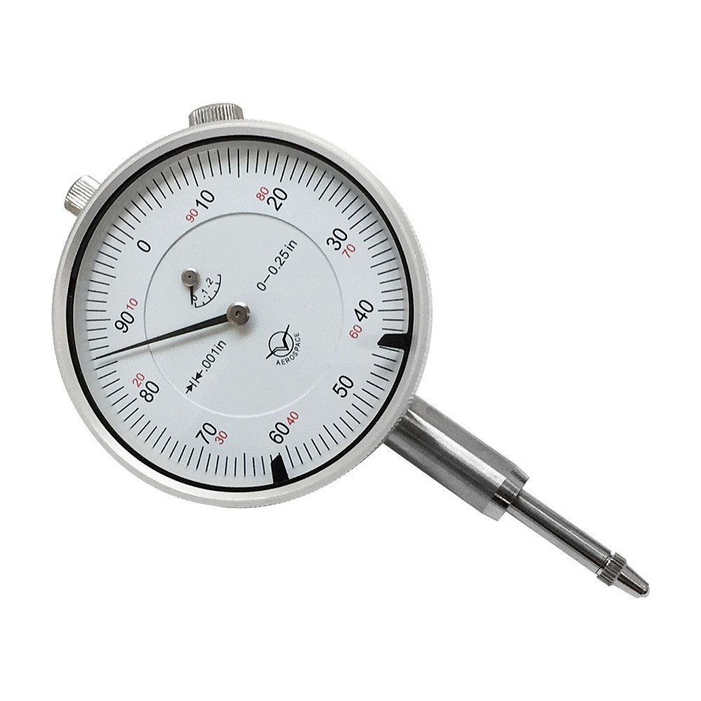 MH GLOBAL 0.001 Inch Grad. Travel Lug Back White Face 0.25 Inch Dial Indicator Precision