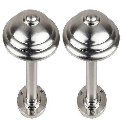 Urbanest Set of 2 Tondo Metal Drapery Medallion Holdback, Brushed Steel