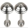 Urbanest Set of 2 Tondo Metal Drapery Medallion Holdback, Brushed Steel view 1