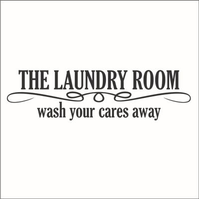 Omega The Laundry Room Wash Your Cares Away Vinyl Decal - Small - Sky Blue