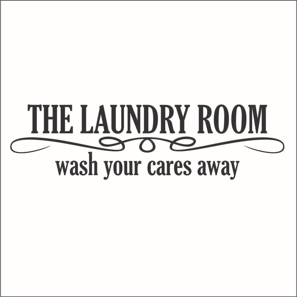Omega The Laundry Room Wash Your Cares Away Vinyl Decal - Small - Sky Blue