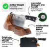Dalstrong Obliterator Meat Cleaver Knife 9 inch - Wood Stand & Sheath - 3lbs 6mm Thick Butcher Knife - 7CR17MOV Carbon Steel - Gladiator Series R - Heavy Duty Chopping Knife - G10 Handle Chef's Knife view 3