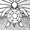 Zen Sea Turtle Graphic Arts Pen Black Marker Design Fine Art Original Drawing view 3