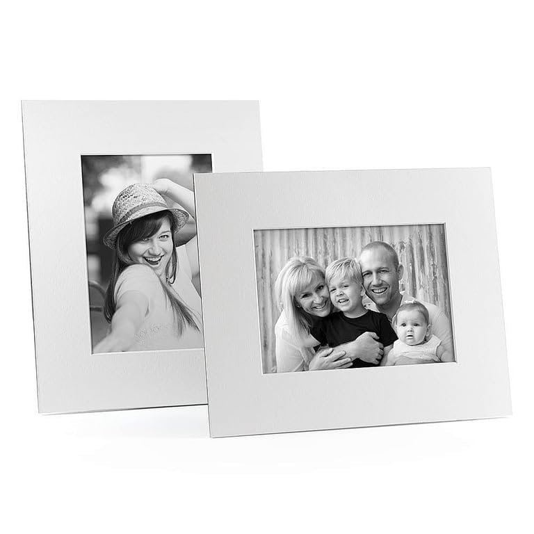 Collectors Gallery White/White Core Mat Board 4x6/5.75x7.75 Frame with Bevel Cut Window and Easel Back (Sold in 6s) - 4x6
