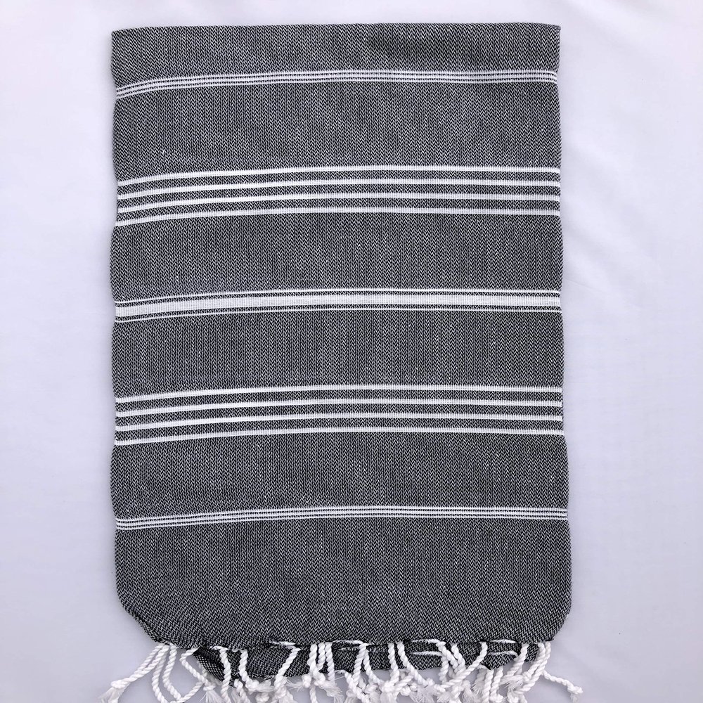 FROMCOTTON CLASIK Turkish Sultan PESHTEMAL Towel Cross Beach Towel (Navy 3)