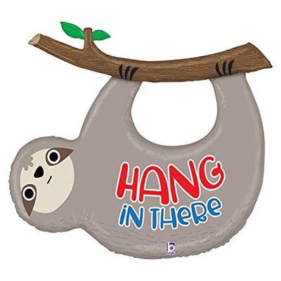 1 XL New foil Balloon 42 inch Sloth Hang in There Any Occasion Party Favors get Well Birthday