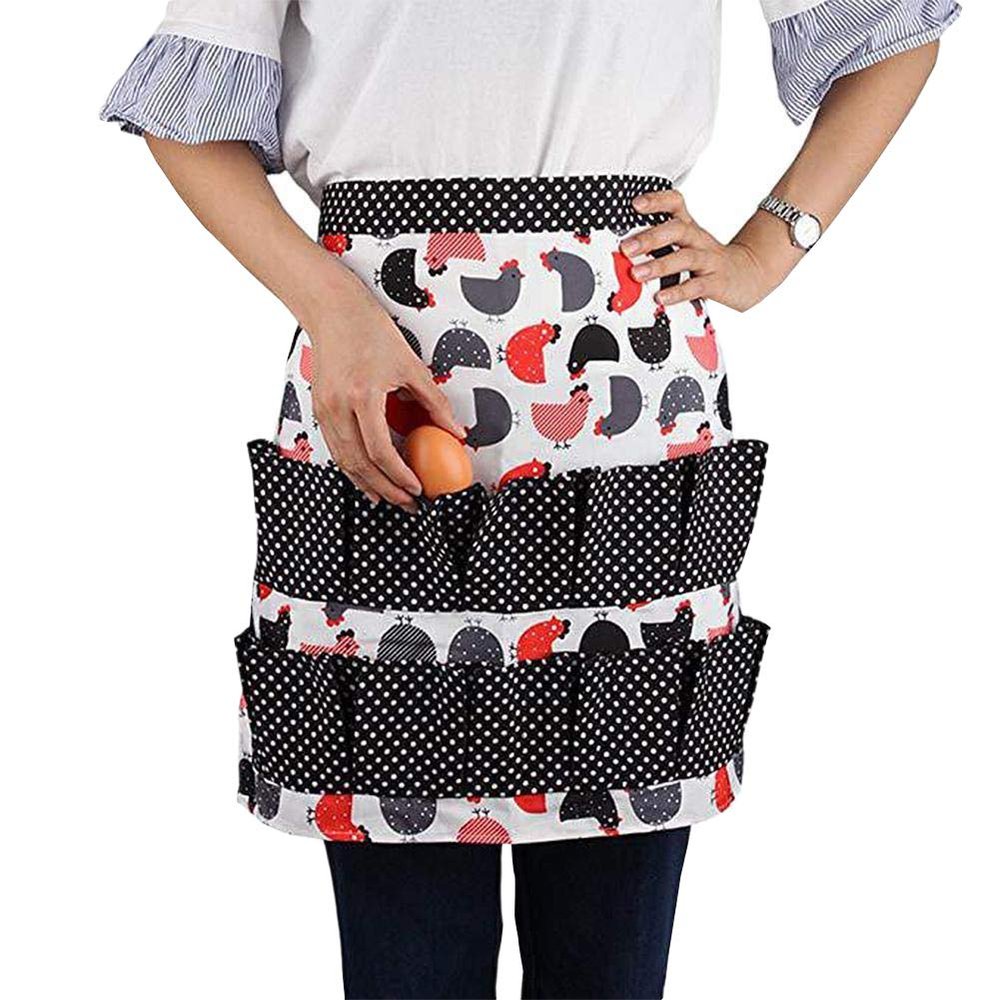 Egg Collecting & Gathering Apron Egg Holder 12 Pockets Stitching Color for Collecting Hense Eggs,Duck/Teal/Goose/Chicken Egg (C)