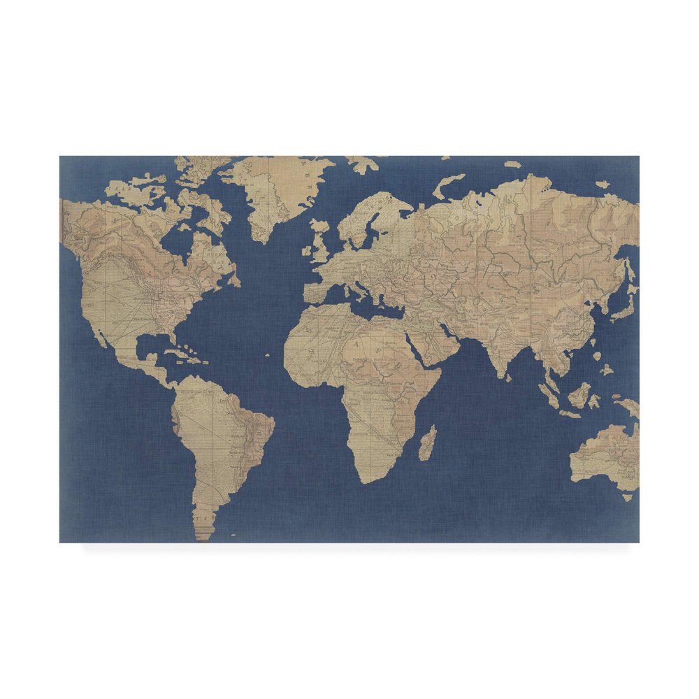 Trademark Fine Art Linen Map I by Studio W, 16x24