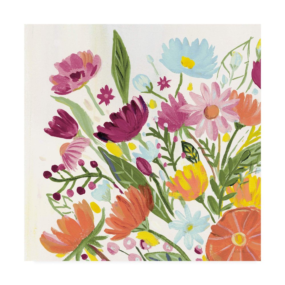 Trademark Fine Art Vintage Floral I Pale by Farida Zaman, 18x18