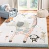 SAFAVIEH Carousel Kids Collection Area Rug - 5'3" x 7'6", Ivory, Animal Design, Non-Shedding & Easy Care, Ideal for High Traffic Areas for Boys & Girls in Playroom, Nursery, Bedroom (CRK120A) view 1
