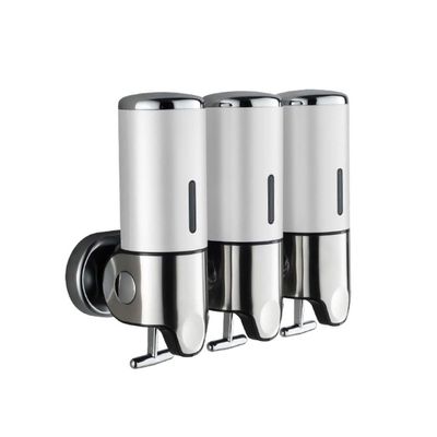 3 Bottles 500 ml Bathroom Shower Liquid Soap Shampoo Gel Dispenser Pump Wall Mounted Soap Dispenser (Color : White)