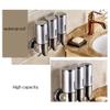 3 Bottles 500 ml Bathroom Shower Liquid Soap Shampoo Gel Dispenser Pump Wall Mounted Soap Dispenser (Color : White) view 3