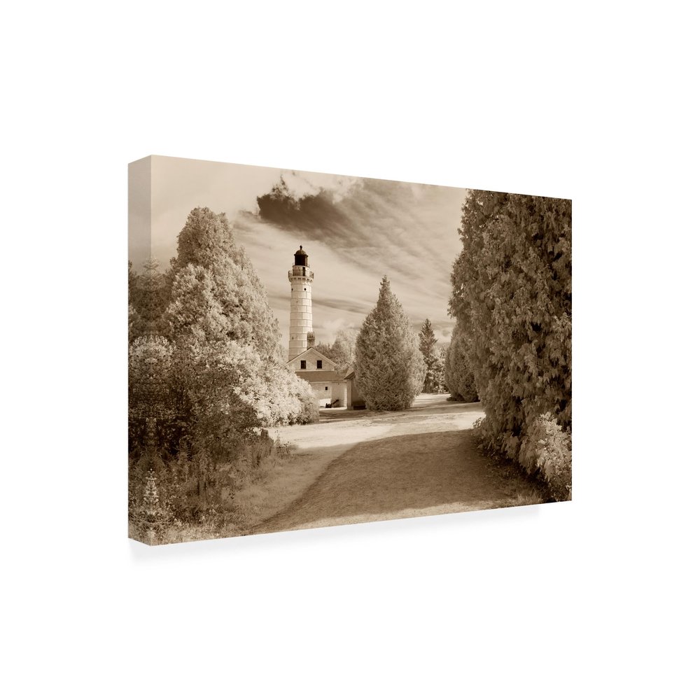 Wrapped Canvas Wall Art - Monte Nagler 'Cana Island Lighthouse Door County Wisconsin' Wall Art for Living Room, Bedroom, or Office Dcor - 16x24