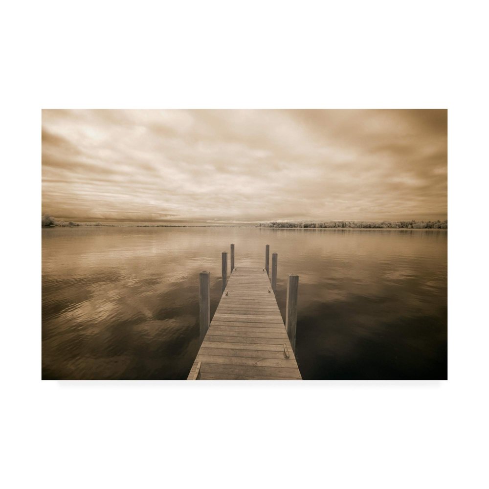 Trademark Fine Art Dock at Crooked Lake Conway Michigan by Monte Nagler, 16x24