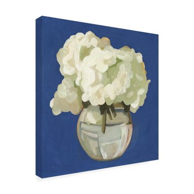 Wrapped Canvas Wall Art - Emma Scarvey 'White Hydrangeas I' Wall Art for Living Room, Bedroom, or Office Dcor - 18x18