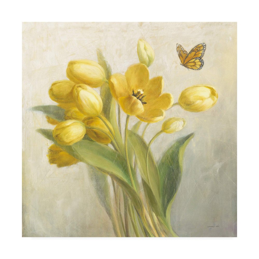 Trademark Fine Art Yellow French Tulips by Danhui NAI, 18x18