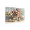 Wrapped Canvas Wall Art - Danhui NAI 'Marche Des Fleurs Blue Gold' Wall Art for Living Room, Bedroom, or Office Dcor - 16x24 view 1