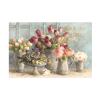 Wrapped Canvas Wall Art - Danhui NAI 'Marche Des Fleurs Blue Gold' Wall Art for Living Room, Bedroom, or Office Dcor - 16x24 view 2