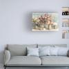 Wrapped Canvas Wall Art - Danhui NAI 'Marche Des Fleurs Blue Gold' Wall Art for Living Room, Bedroom, or Office Dcor - 16x24 view 3