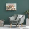 Wrapped Canvas Wall Art - Danhui NAI 'Marche Des Fleurs Blue Gold' Wall Art for Living Room, Bedroom, or Office Dcor - 16x24 view 4