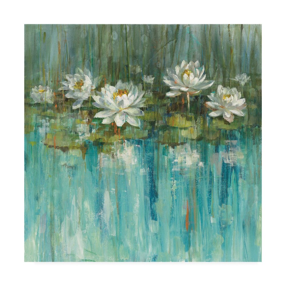 Trademark Fine Art Water Lily Pond Painting by Danhui NAI, 24x24